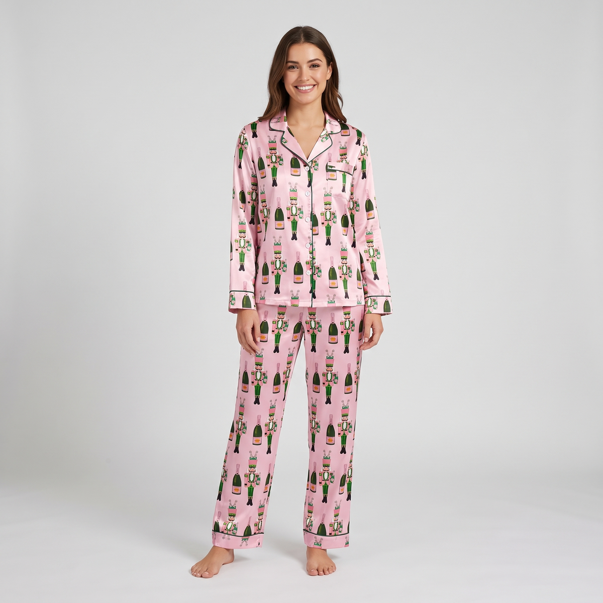 Nutcracker Bubbly Women's Pajama Set - long sleeve and pants