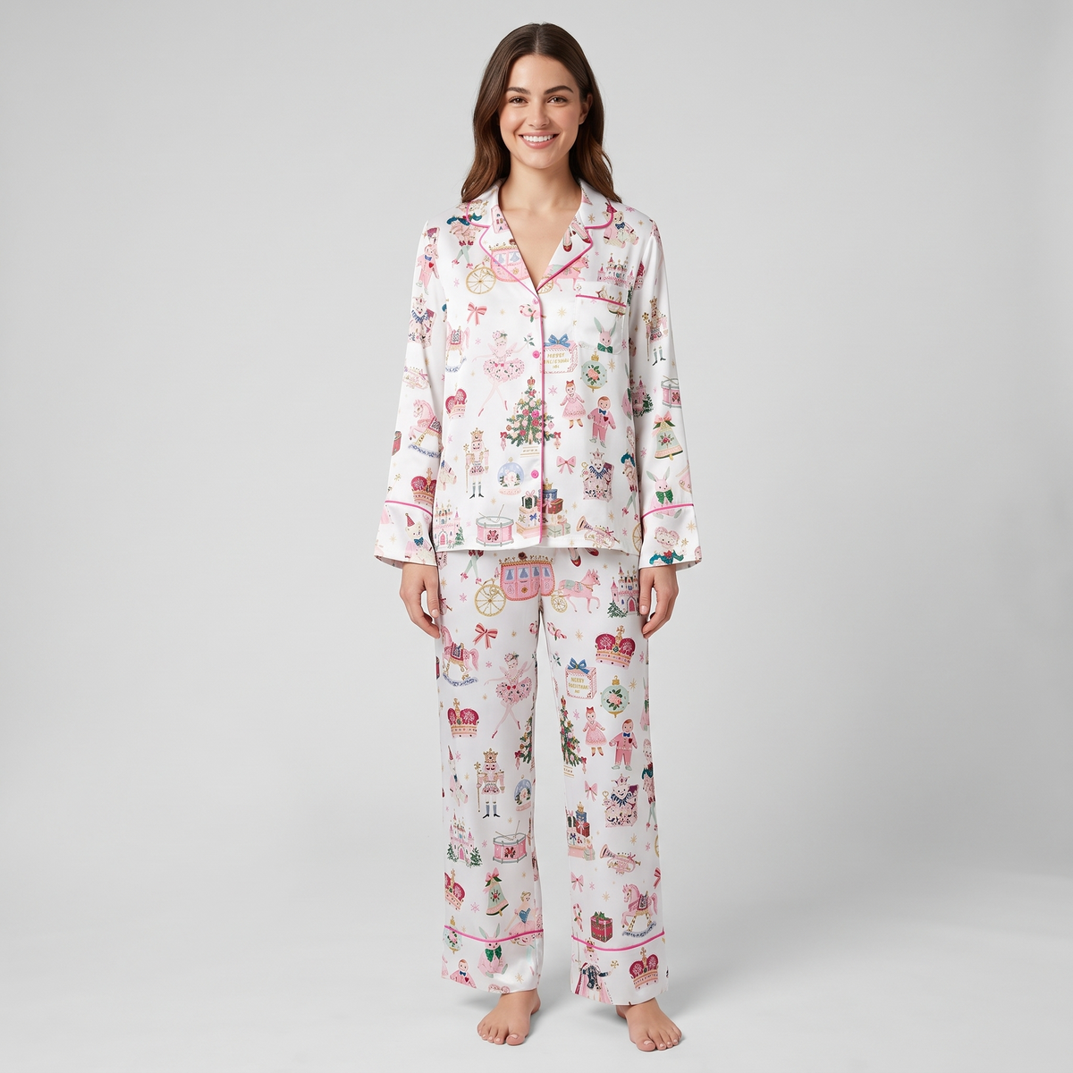 Mouse King Party Women's Pajama Set - long sleeve and pants