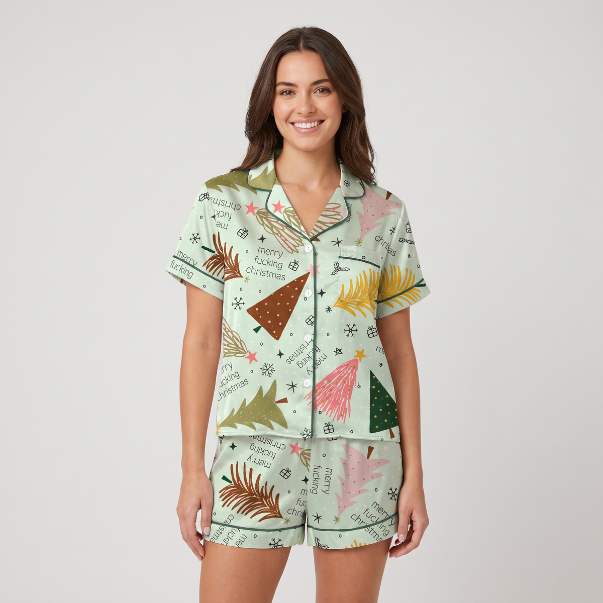 Rude But Merry Women's Pajama Set - Green