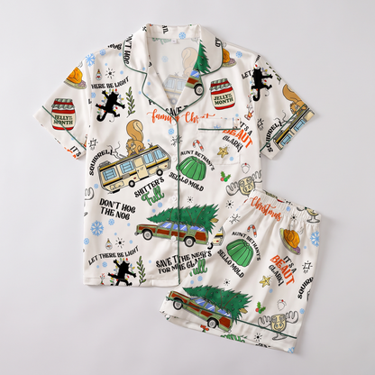 Don't Hog The Nog Inspired Women's Pajama Set - flat lay