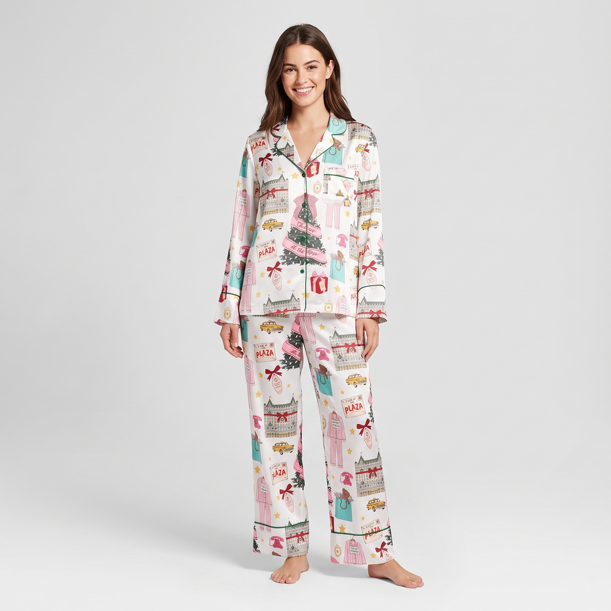 Pastel Plaza Christmas Women's Pajama Set - long sleeve and pants