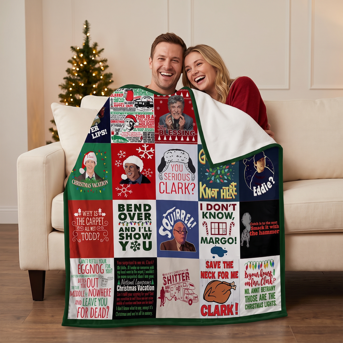 Jolliest Bunch Christmas Plush Throw Blanket