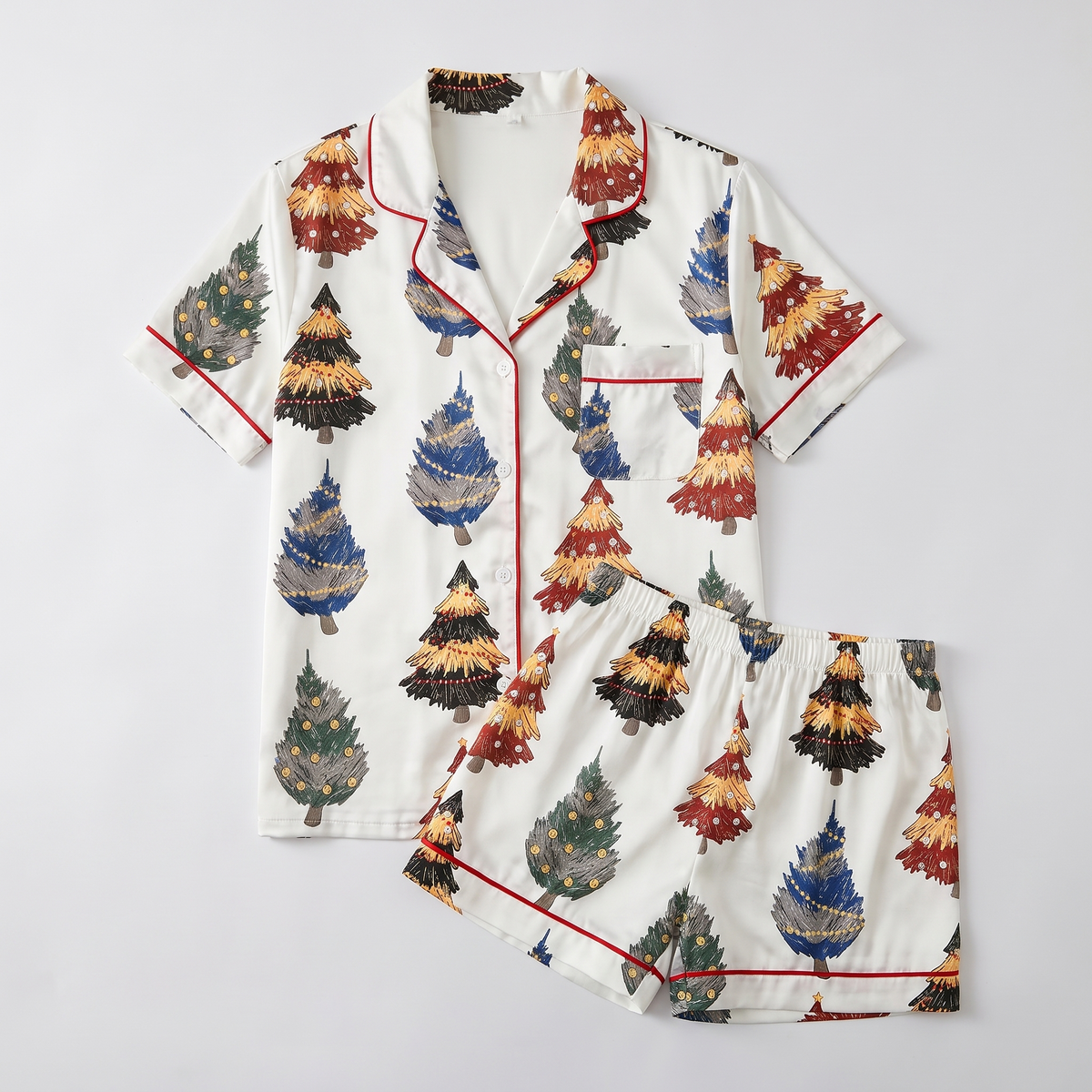 Wizarding Christmas Trees Inspired Women's Pajama Set - flat lay