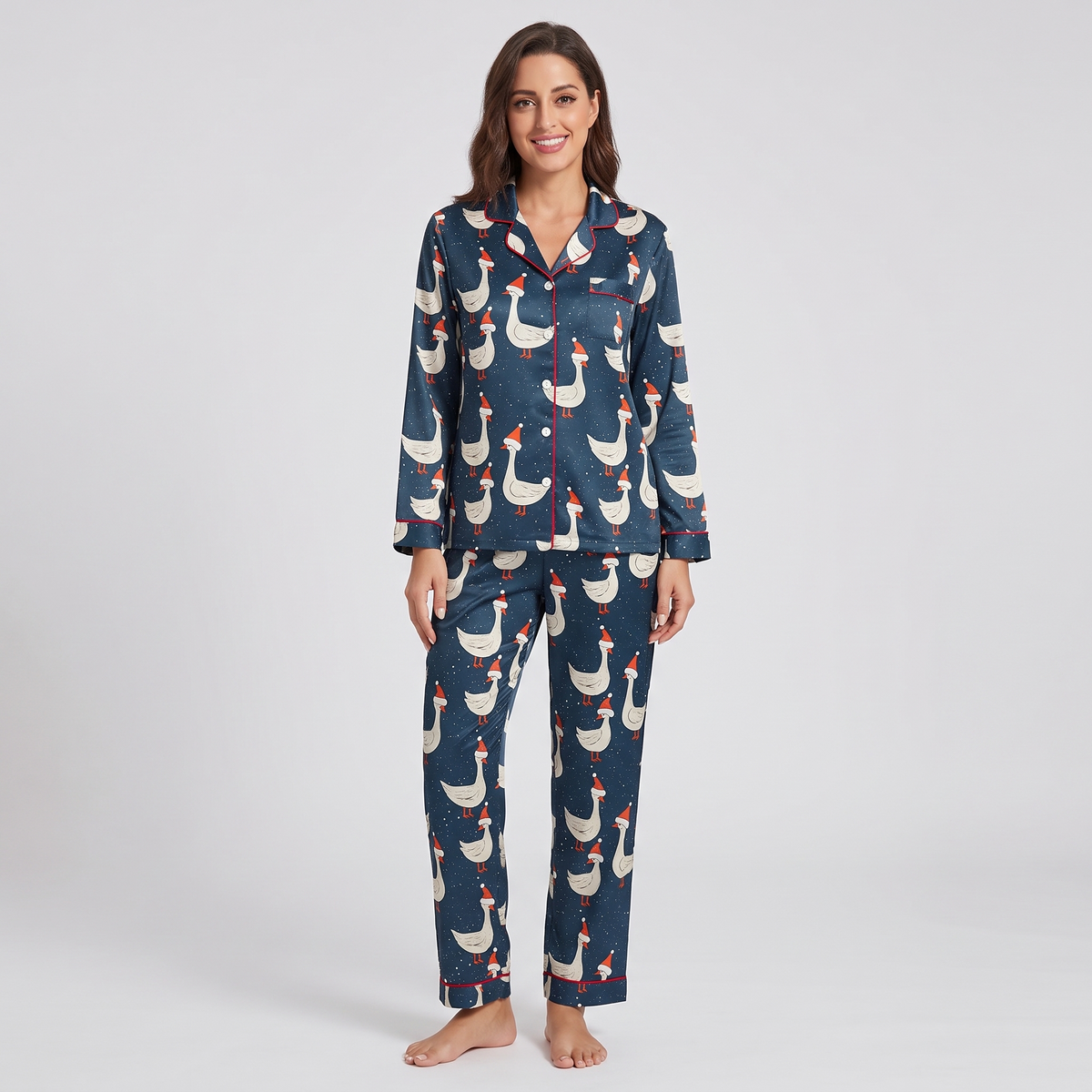 Silly Goose Christmas Women's Pajama Set - long sleeve and pants