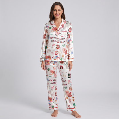 Mistletoe Kisses Women's Pajama Set - long sleeve and pants