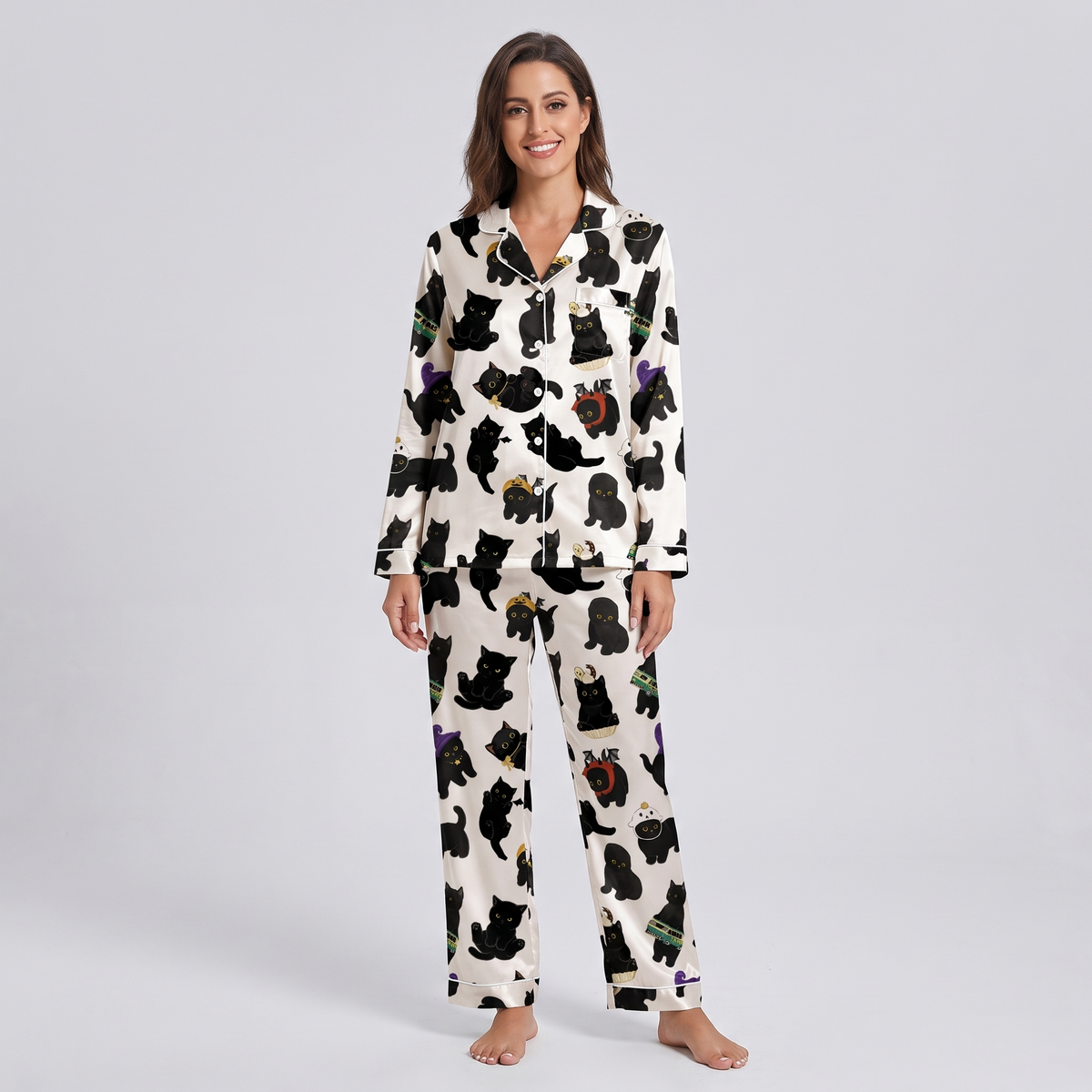 Little Witch Kitties Women's Pajama Set - long sleeve and pants