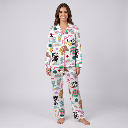 Jockeys and Juleps Horse Women's Pajama Set - long sleeve and pants