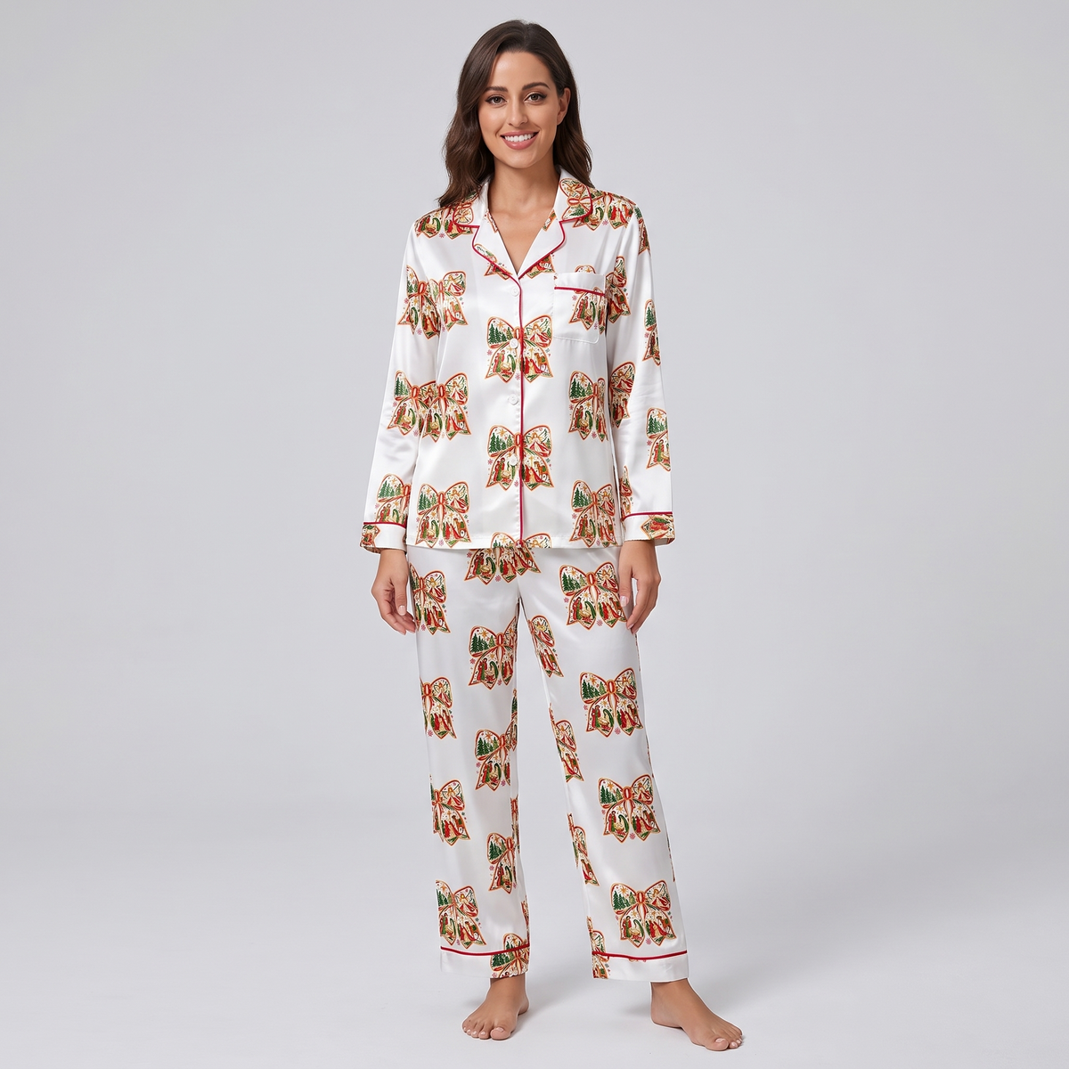 Every Knee Shall Bow Women's Pajama Set - long sleeve and pants