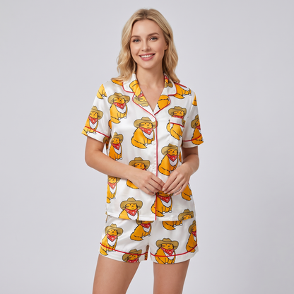 Howdy Cats Women's Pajama Set - short sleeve and shorts