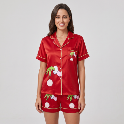Pink Mean One Inspired Women's Pajama Set - Red