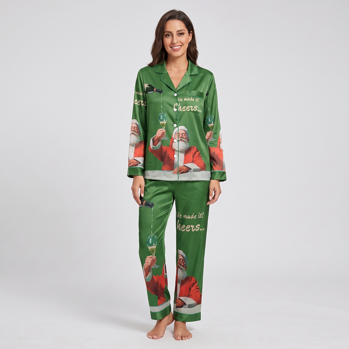 We Made It Cheers Women's Pajama Set - long sleeve and pants
