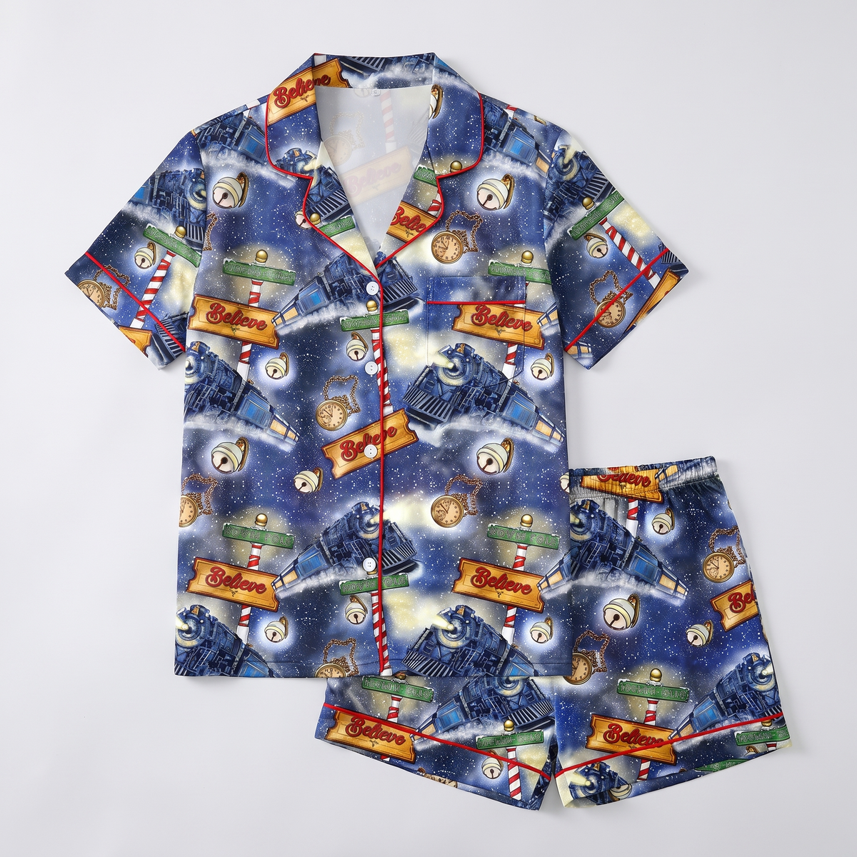 Midnight Train Inspired Women's Pajama Set - flat lay