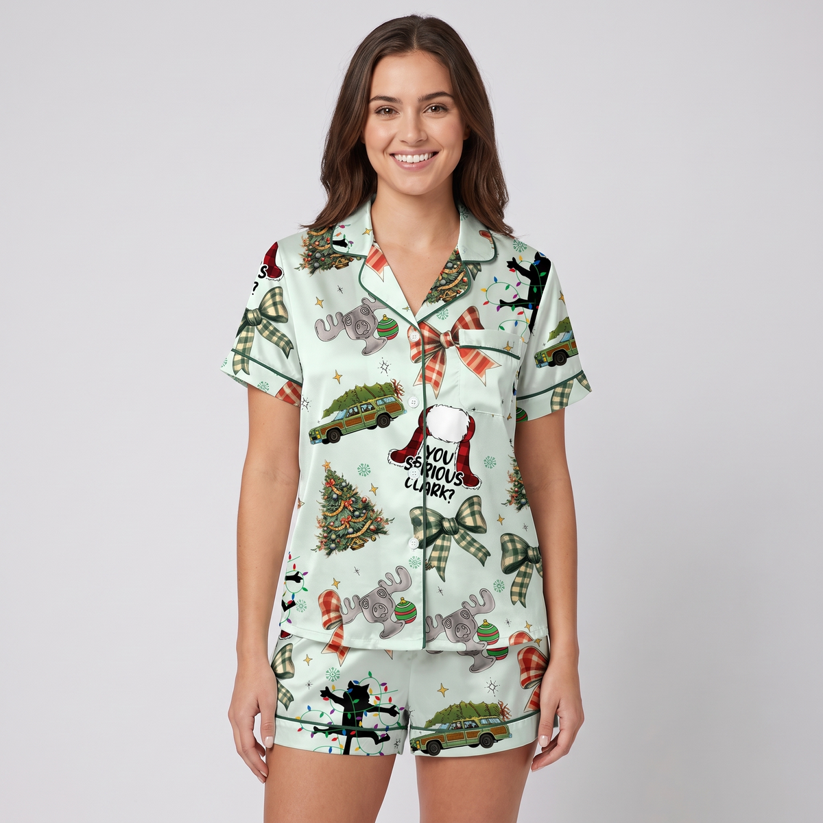 Coquette Clark Inspired Women's Pajama Set - Green