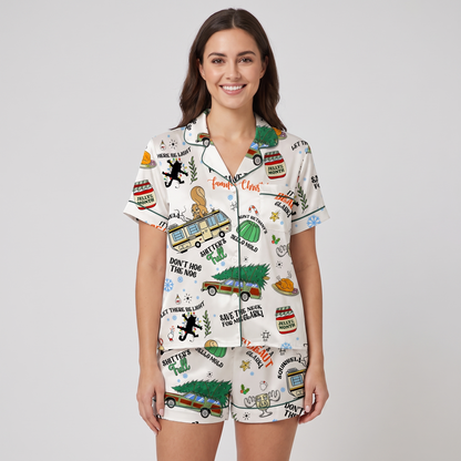 Don't Hog The Nog Inspired Women's Pajama Set - short sleeve and shorts