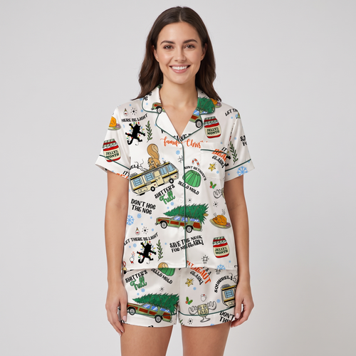 Don't Hog The Nog Inspired Women's Pajama Set - short sleeve and shorts