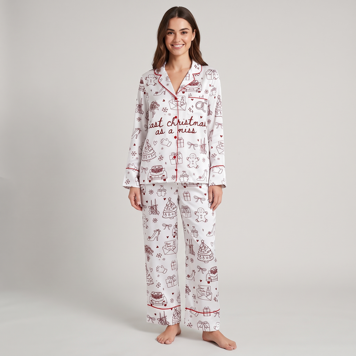 Last Christmas As A Miss Women's Pajama Set - long sleeve and pants