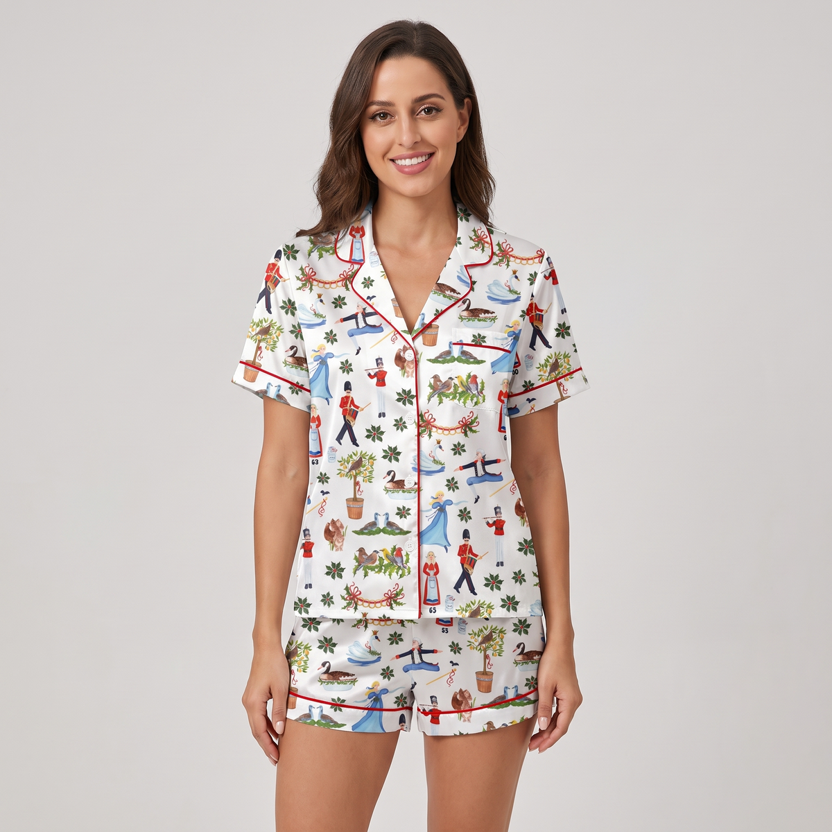 Twelve Days Characters Women's Pajama Set - short sleeve and shorts