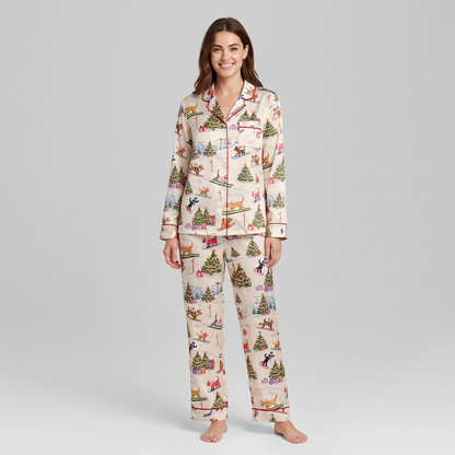 Dogs On The Slopes Women's Pajama Set - long sleeve and pants
