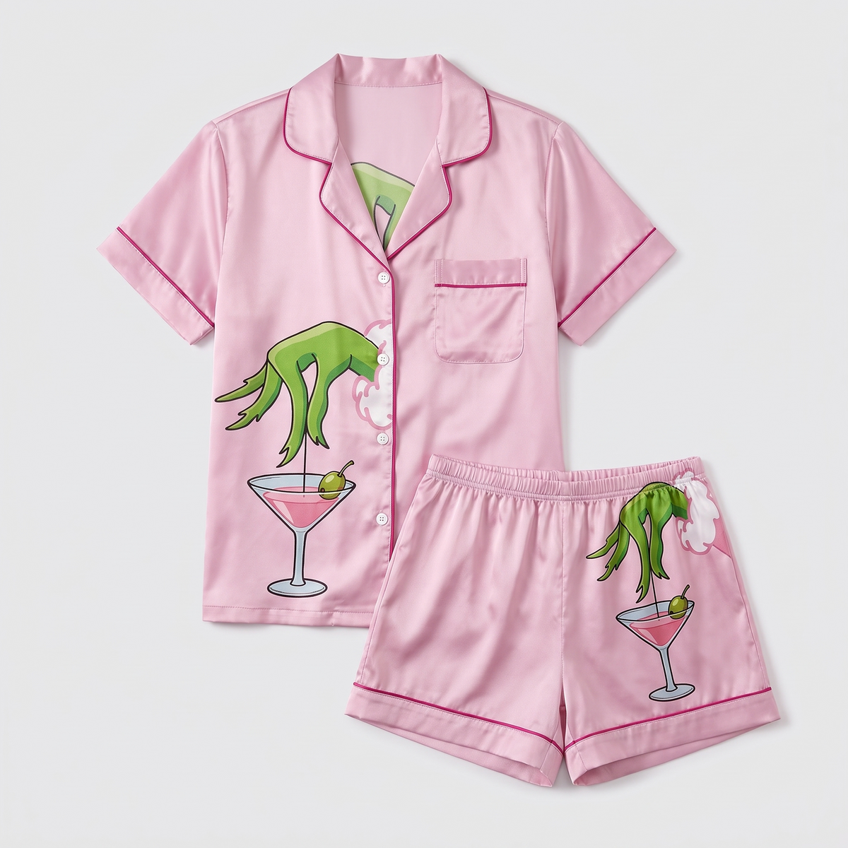 Mean One Martini Inspired Women's Pajama Set - flat lay