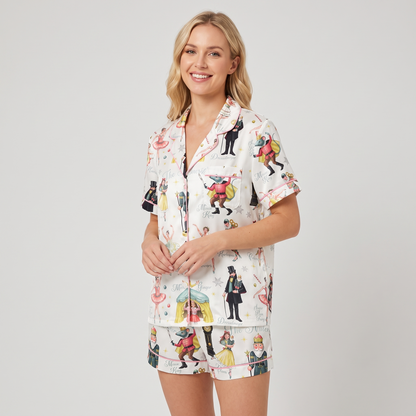 Sugar Plum Ballet Women's Pajama Set - short sleeve and shorts