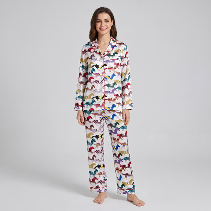 Racing Silks Horses Women's Pajama Set - long sleeve and pants