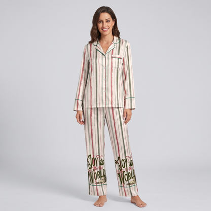 Joy To The World Women's Pajama Set - long sleeve and pants