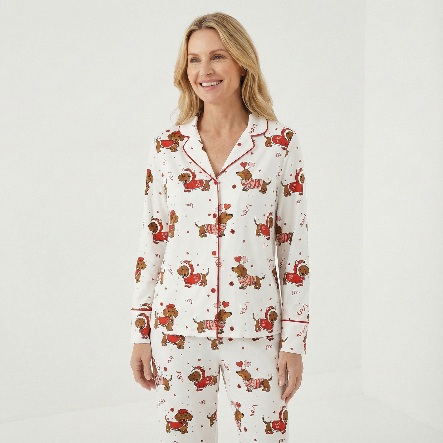 Valentine's Day Dachshund Women's Pajama Set