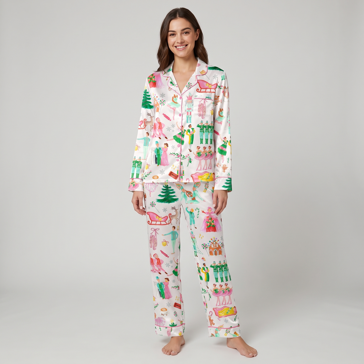 Lovely Nutcracker Ballet Women's Pajama Set - long sleeve and pants