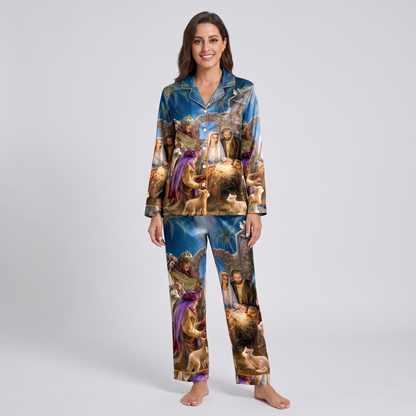 O Holy Night Women's Pajama Set - long sleeve and pants
