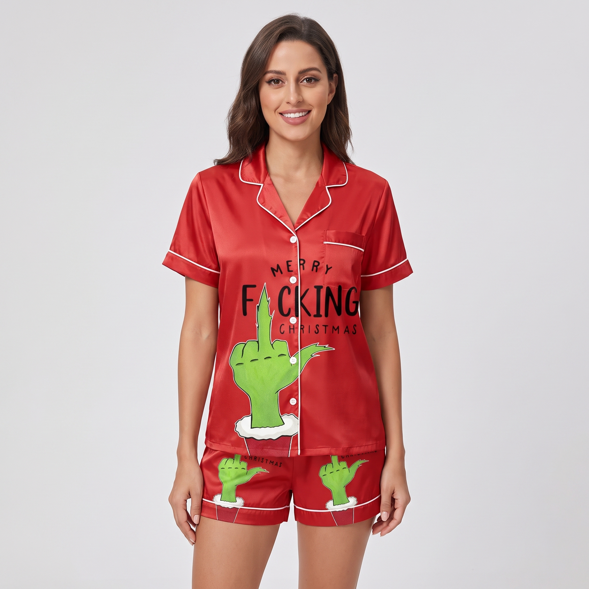 Merry Effing Christmas Inspired Women's Pajama Set - Red