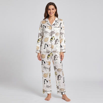 Chonky Cats Women's Pajama Set - long sleeve and pants