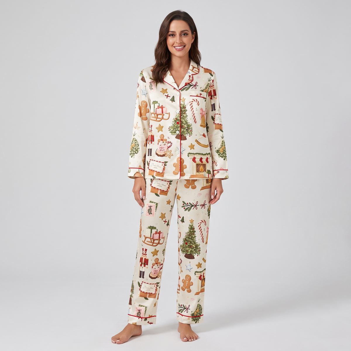 Nutcracker Fireside Women's Pajama Set - long sleeve and pants