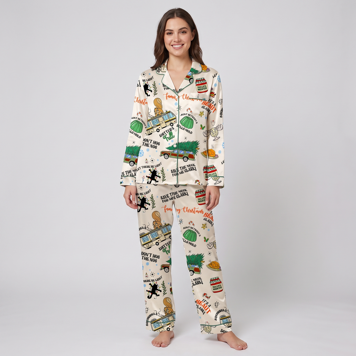 Don't Hog The Nog Inspired Women's Pajama Set - long sleeve and pants
