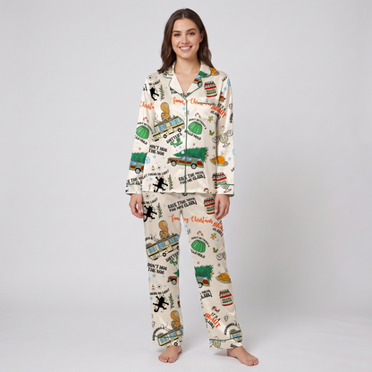 Don't Hog The Nog Inspired Women's Pajama Set - long sleeve and pants