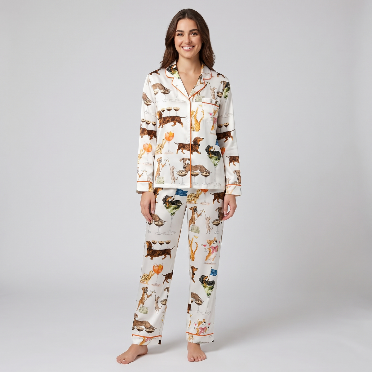 Cocktail Party Pets Women's Pajama Set - long sleeve and pants