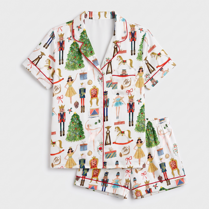 Midnight Nutcracker Women's Pajama Set - flat lay