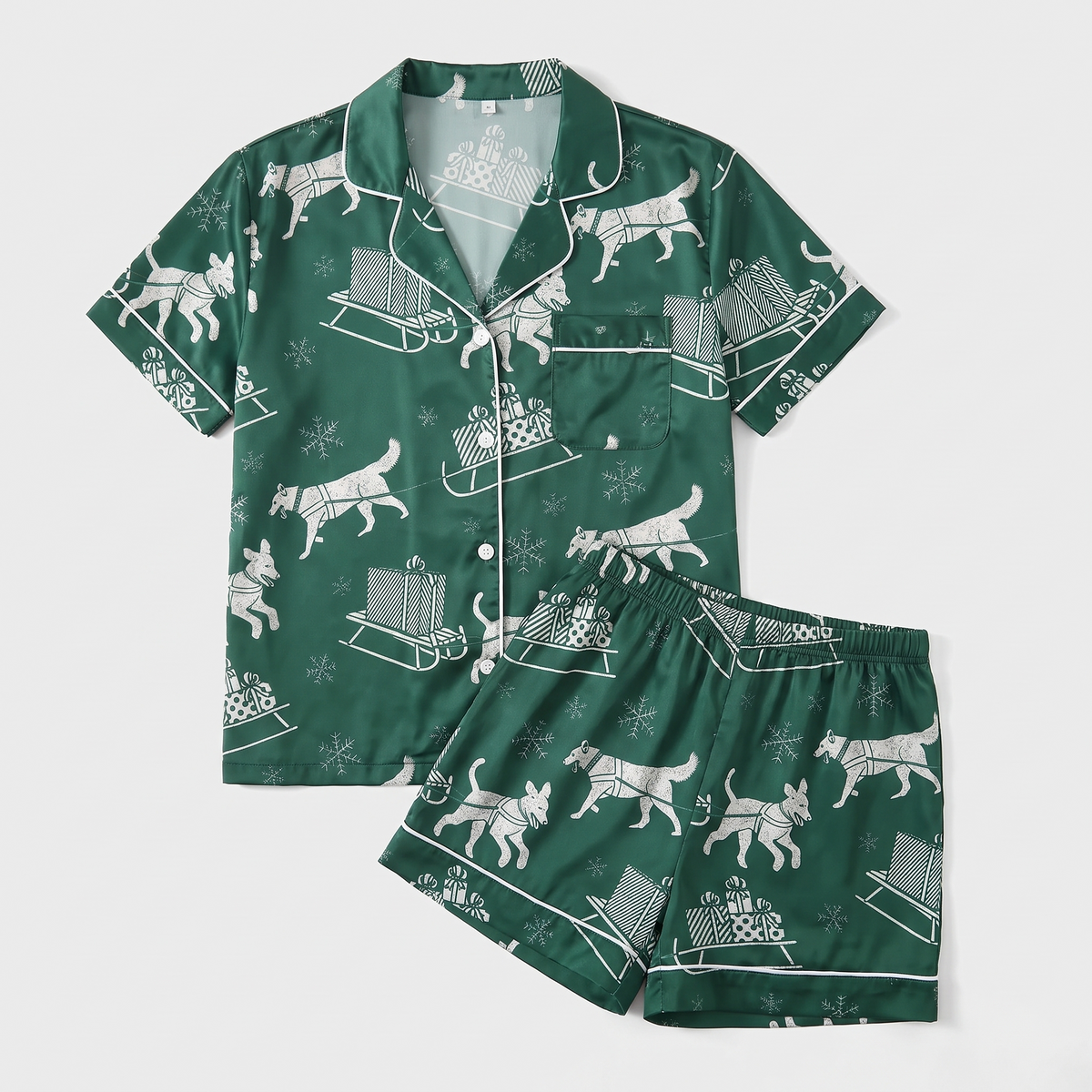 Dashing Sled Dogs Women's Pajama Set - flat lay