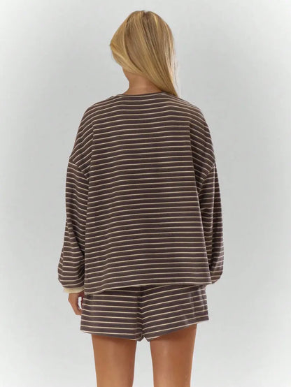 Striped Women's Cozy Oversized 2-Piece Lounge Set