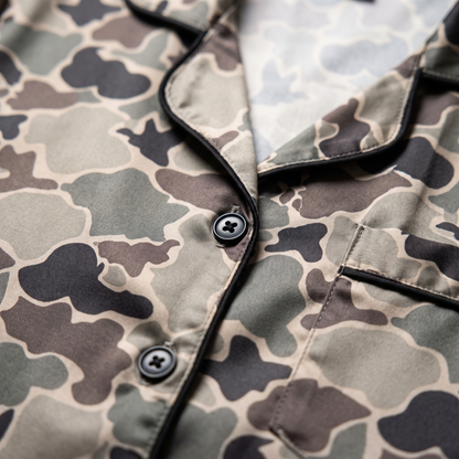 Duck Season Camo Women's Pajama Set - Old School Duck Camo - print close-up