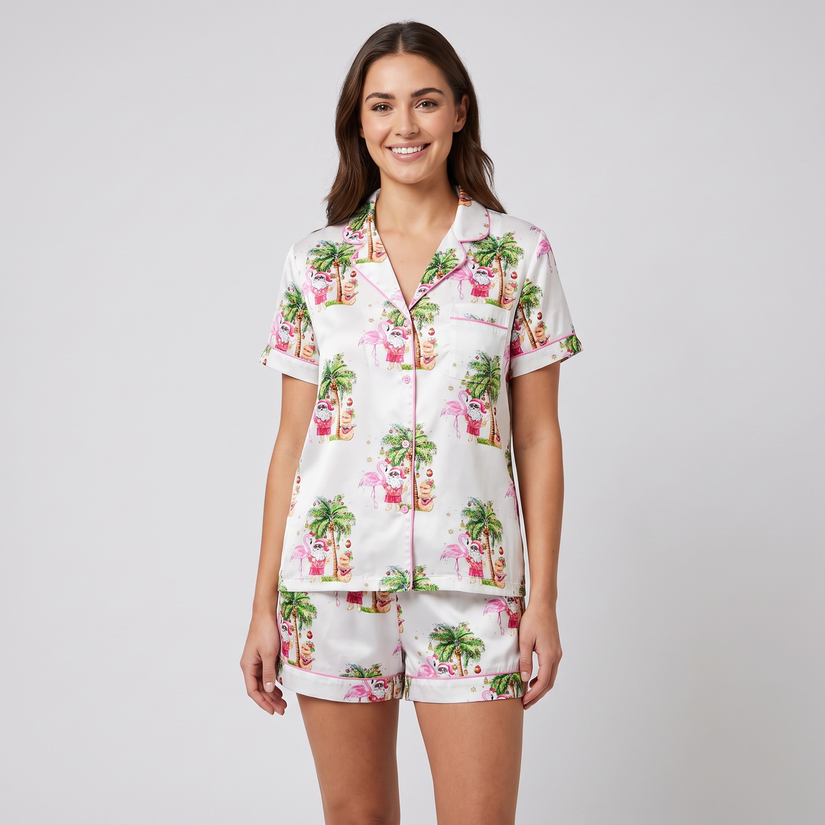 Merry Beachmas Women's Pajama Set - short sleeve and shorts