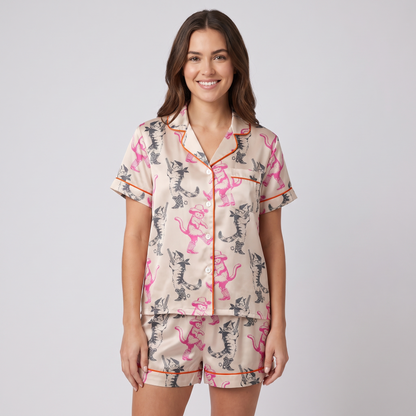 Cowgirl Kittens Women's Pajama Set - Beige