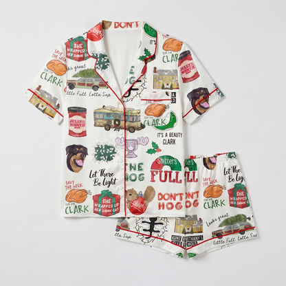 Griswold Family Christmas Inspired Women's Pajama Set - flat lay