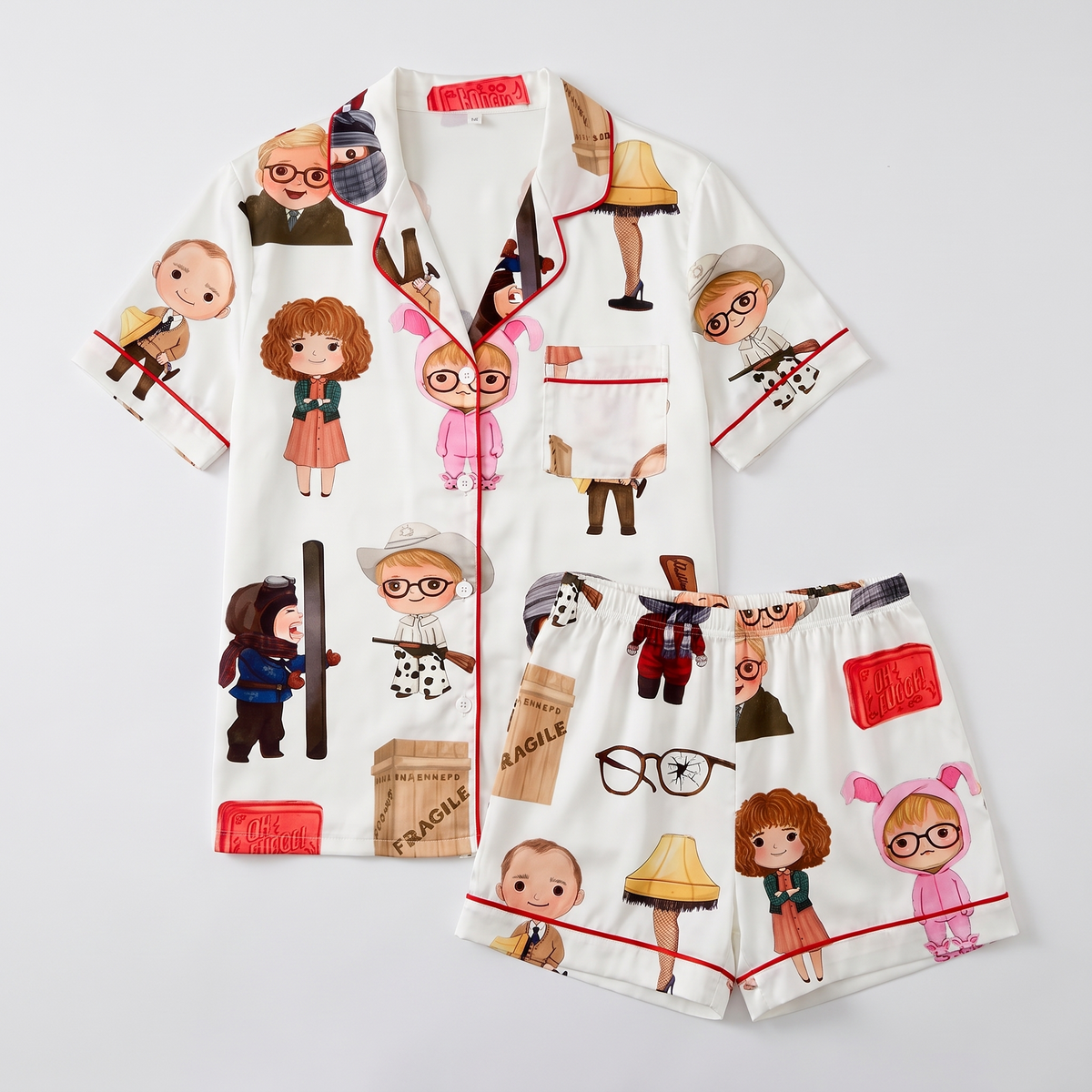 You'll Shoot Your Eye Out Inspired Women's Pajama Set - flat lay