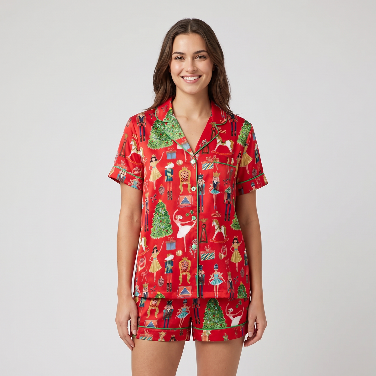 Midnight Nutcracker Women's Pajama Set - Red