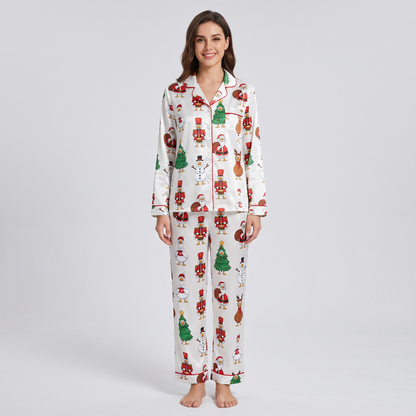 Goose, Santa & Snowmen Women's Pajama Set - long sleeve and pants