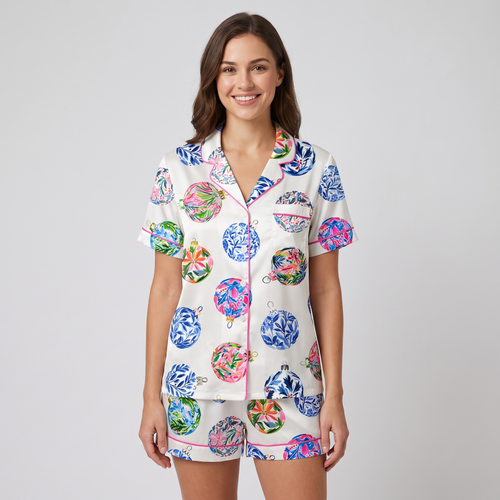 Preppy Baubles Women's Pajama Set - short sleeve and shorts