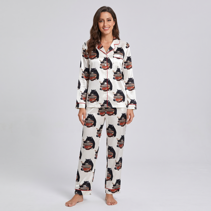 Ramen Black Cats Women's Pajama Set - long sleeve and pants