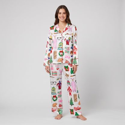 Leg Lamp Inspired Women's Pajama Set - long sleeve and pants