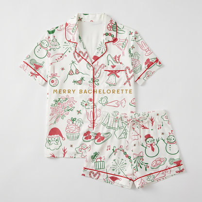 Merry Bachelorette Women's Pajama Set - flat lay