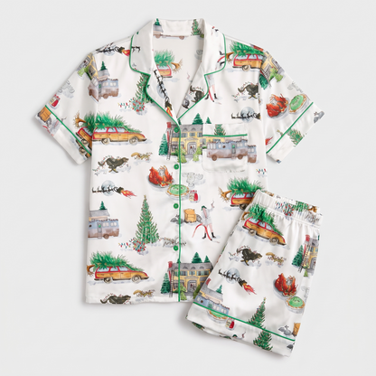 Family Truckster Inspired Women's Pajama Set - flat lay